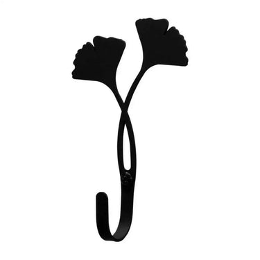 Ginkgo Hook: Unleash Nature's Grip! Black Ginkgo Leaf Wall Hook: A touch of nature meets modern functionality. This sleek, black - Estalios